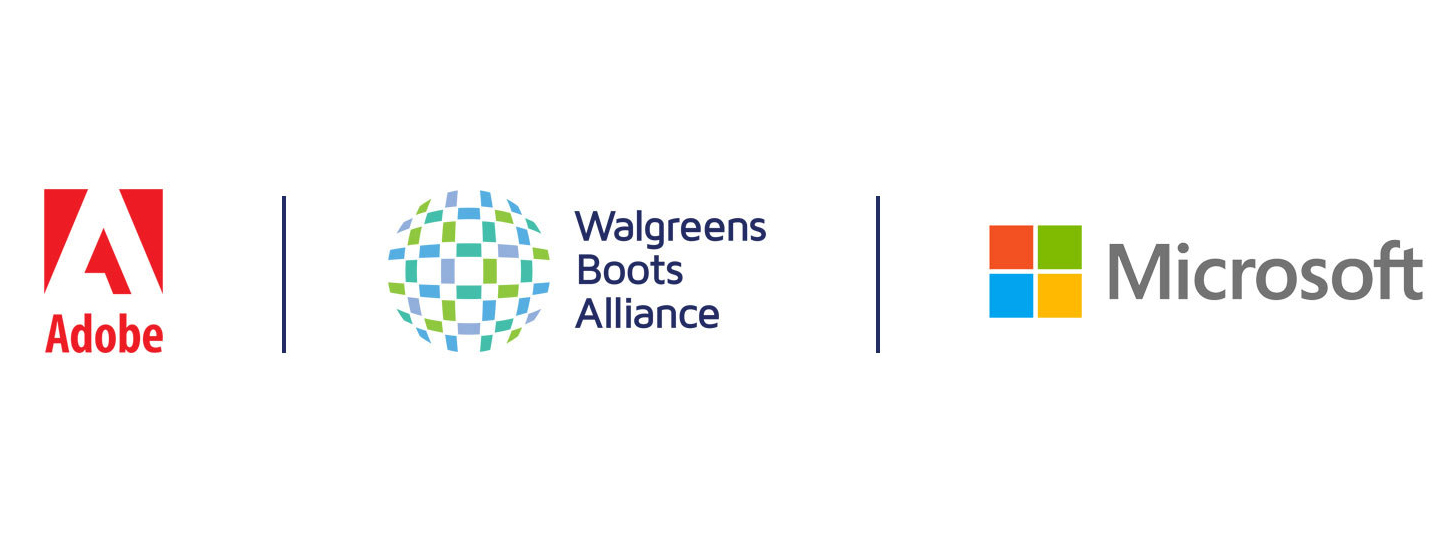 Walgreens Boots Alliance, Microsoft and Adobe logos