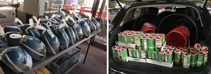 Turkeys and cans of seasoning used for Operation Turkey