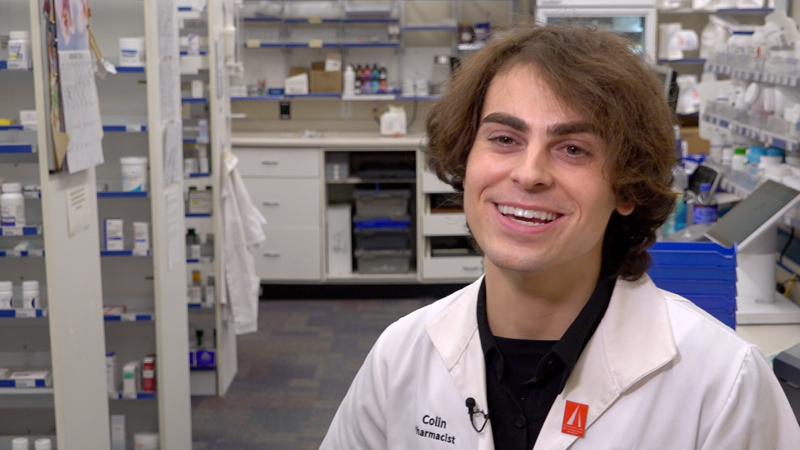 Pharmacy manager Colin Sirard at work. 