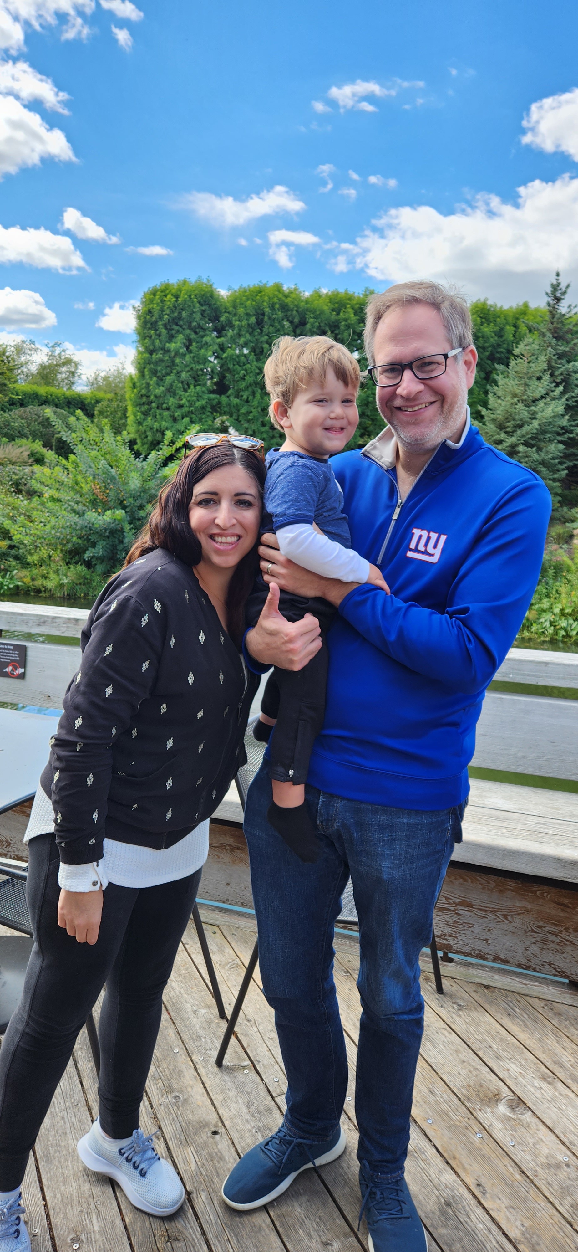 Fintz with her husband and son.