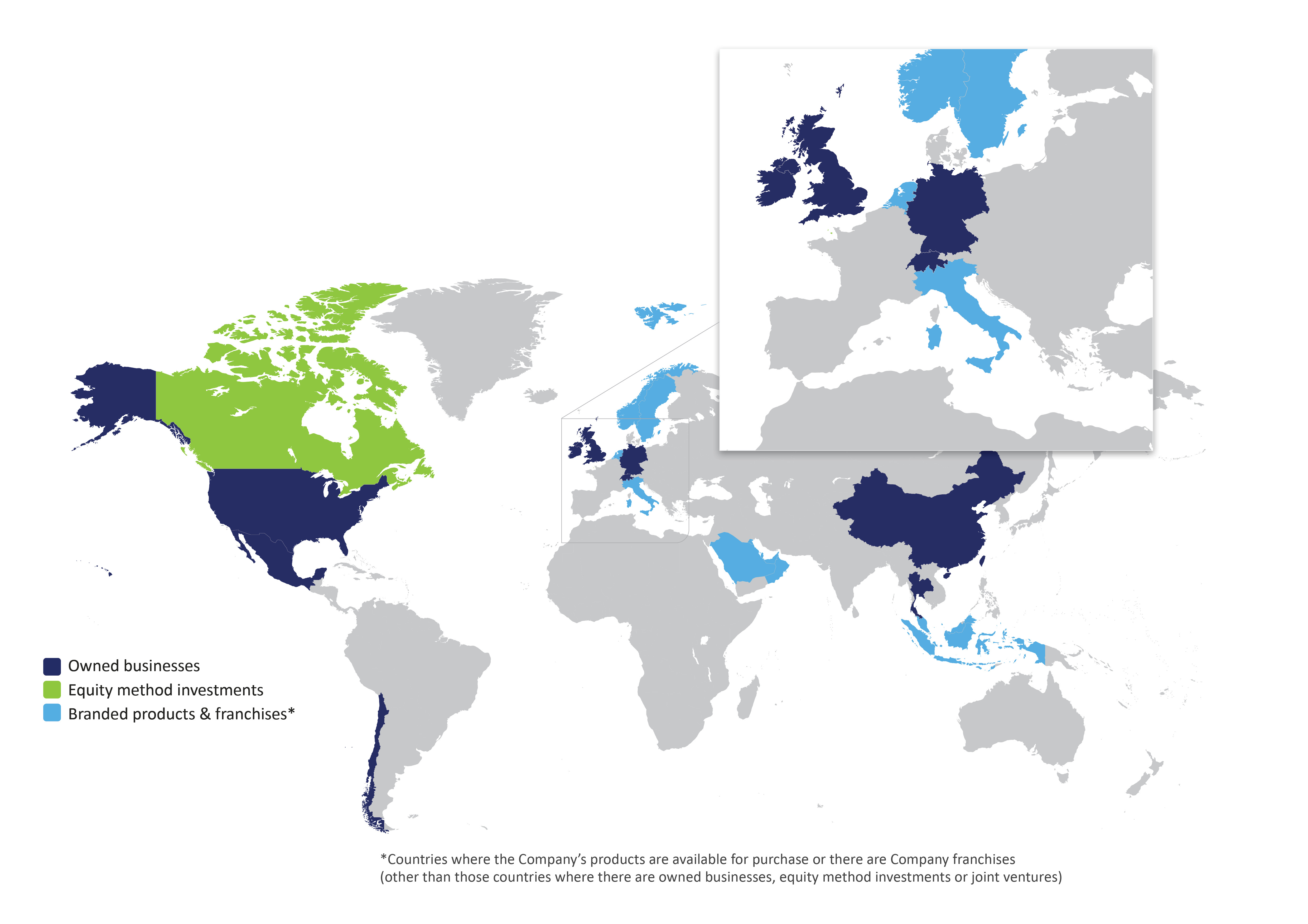 WBA global presence shown in a map drawing
