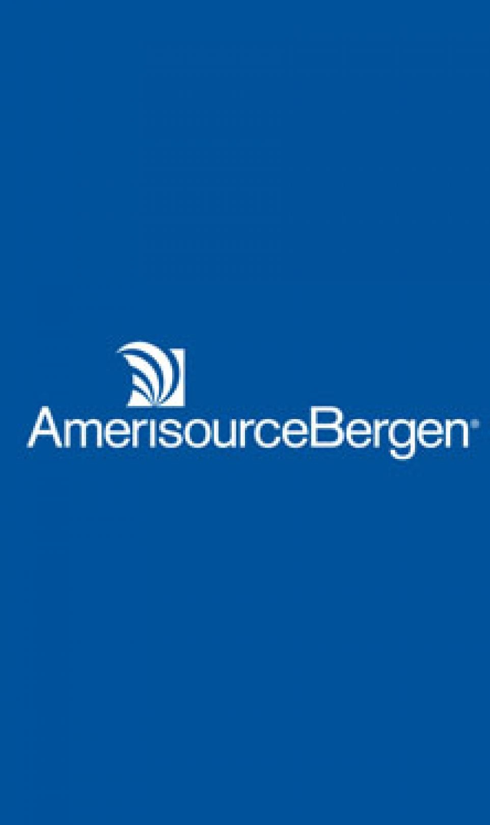 White AmerisourceBergen logo pictured on a blue background