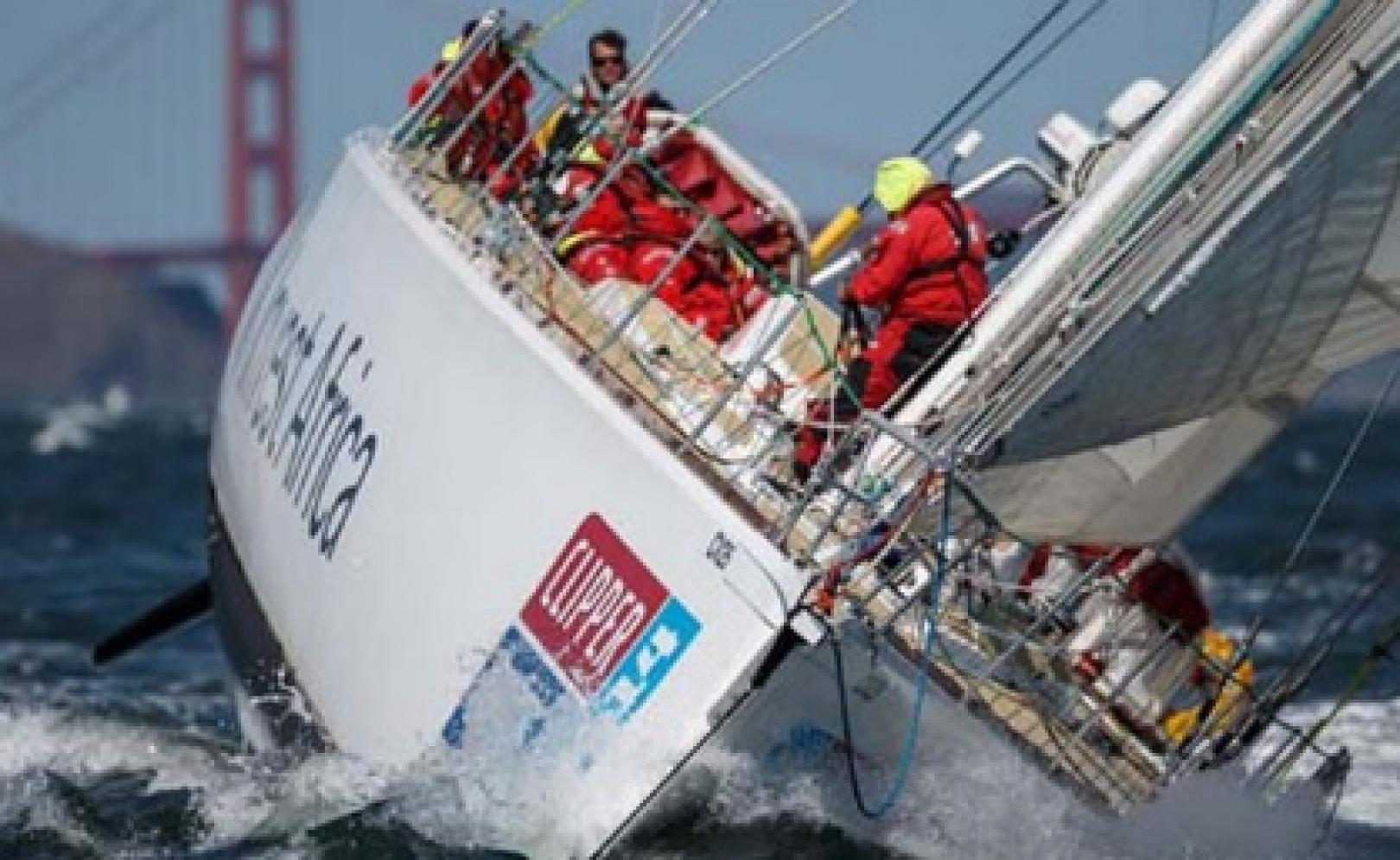 Sail boat team participating in the 10th round-the-world Clipper Race