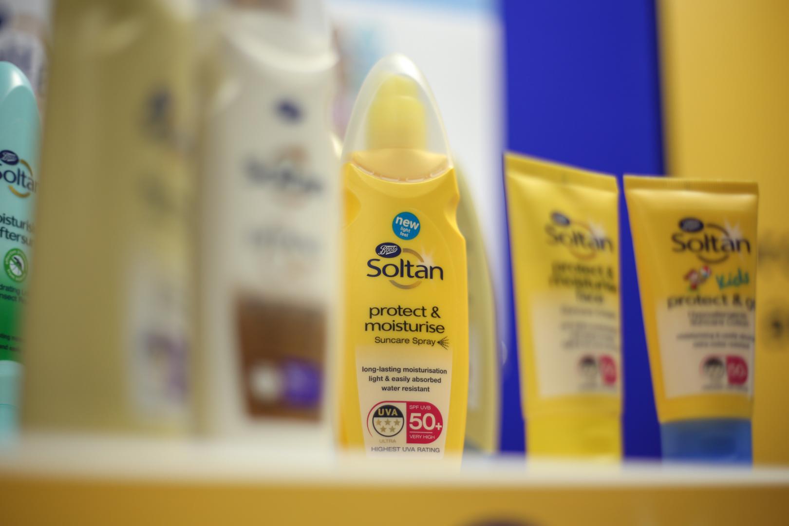 Boots Soltan suncare products