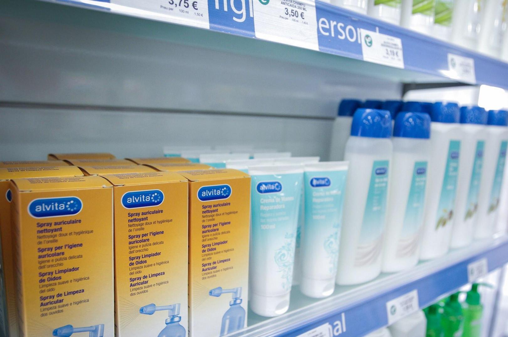 Alvita range of patient care products on a shelf