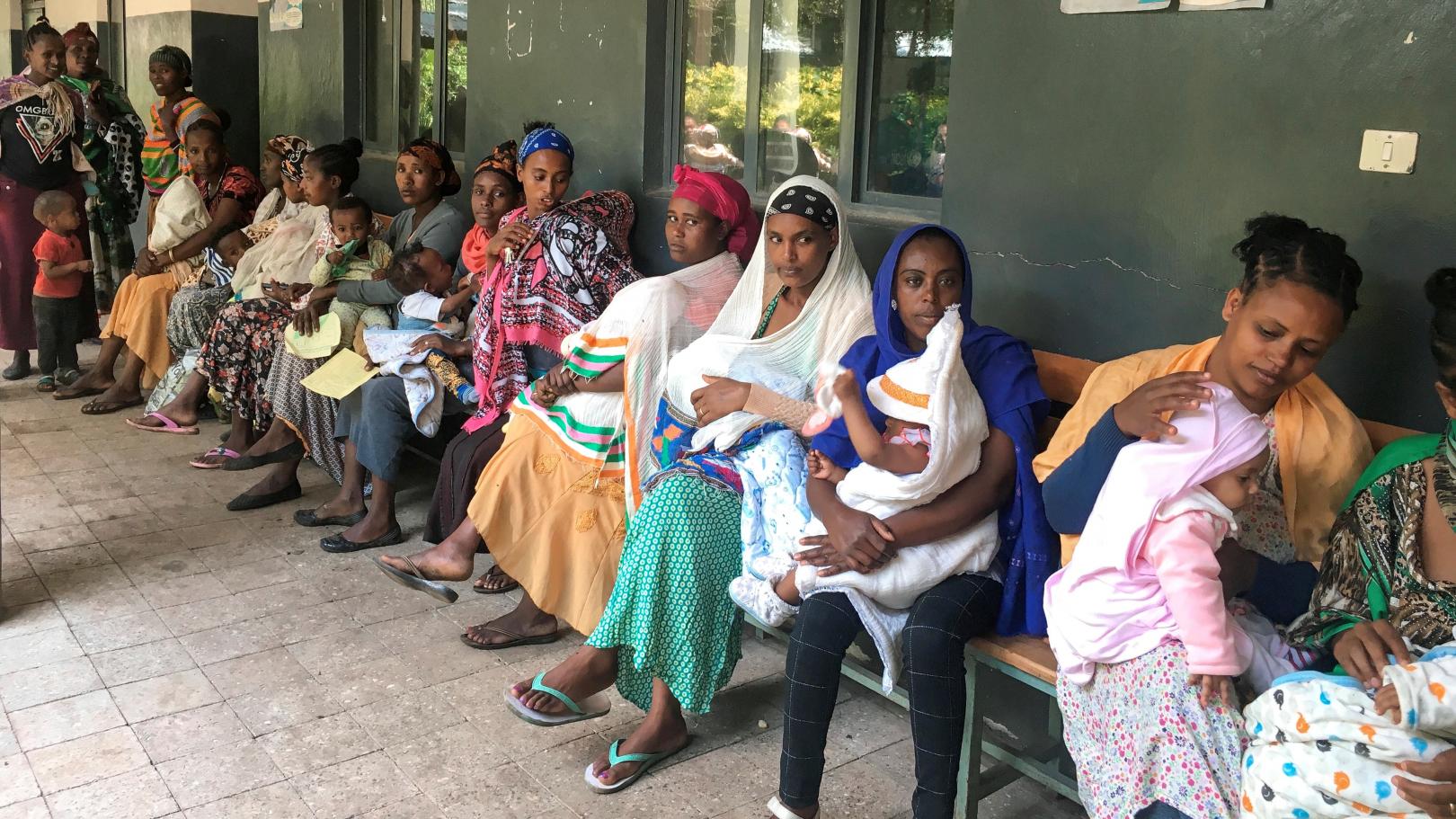 Parents travel miles with their babies to attend monthly vaccination days at a health clinic in Dire Dawa, Ethiopia.
