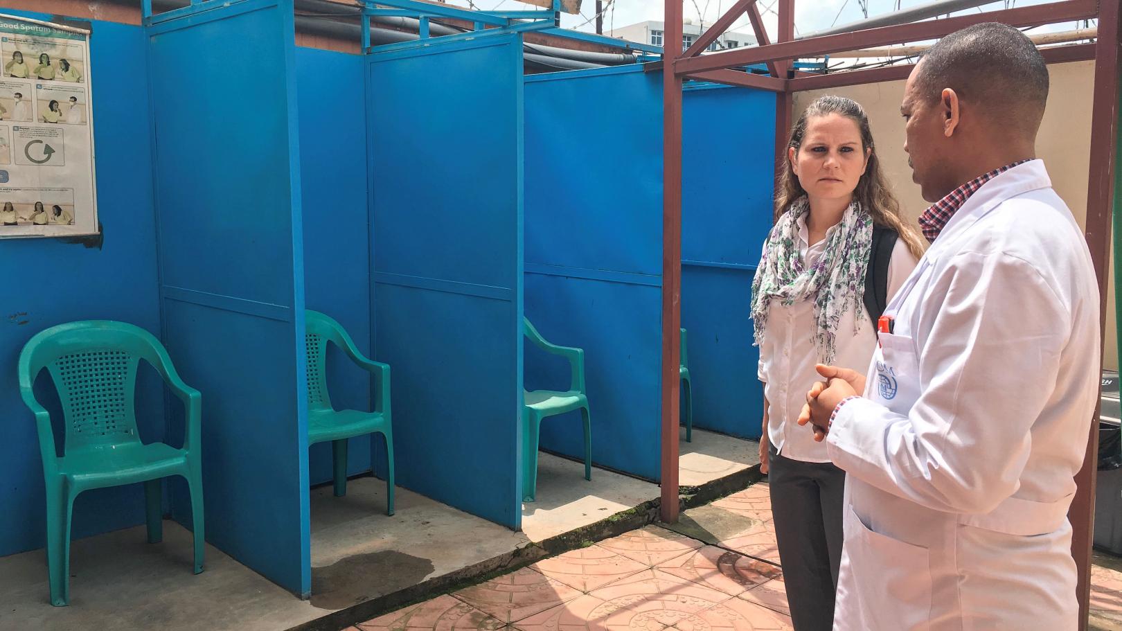 Walgreens team member Dorothy Loy visits an immigration clinic in Addis Ababa, Ethiopia.