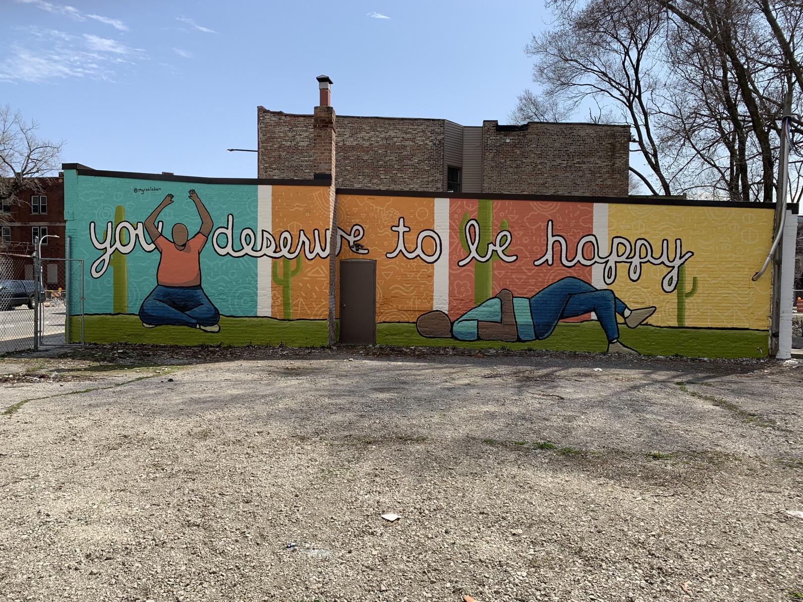 You deserve to be happy mural