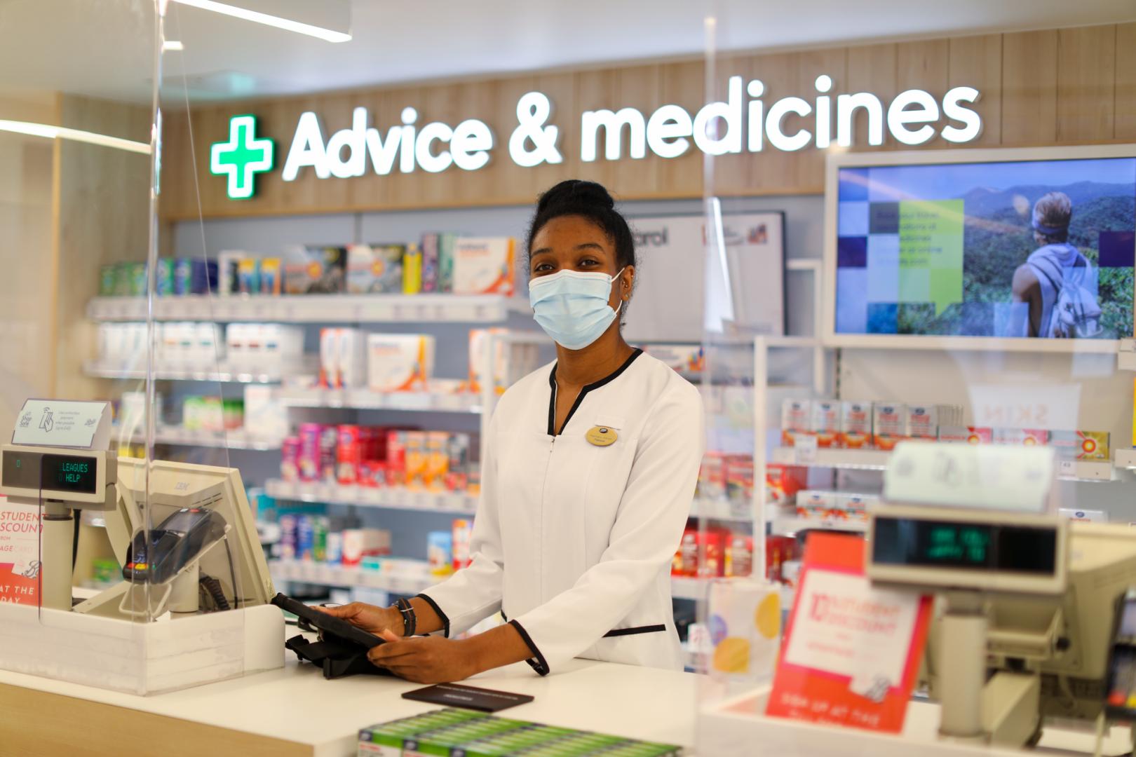 Boots Pharmacist wearing PPE
