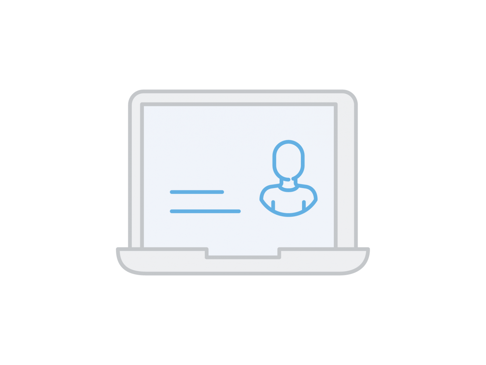 Icon representing a laptop screen