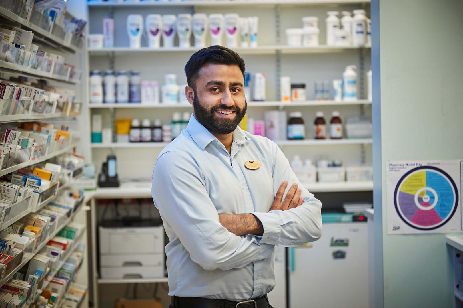 Boots UK team member in a pharmacy