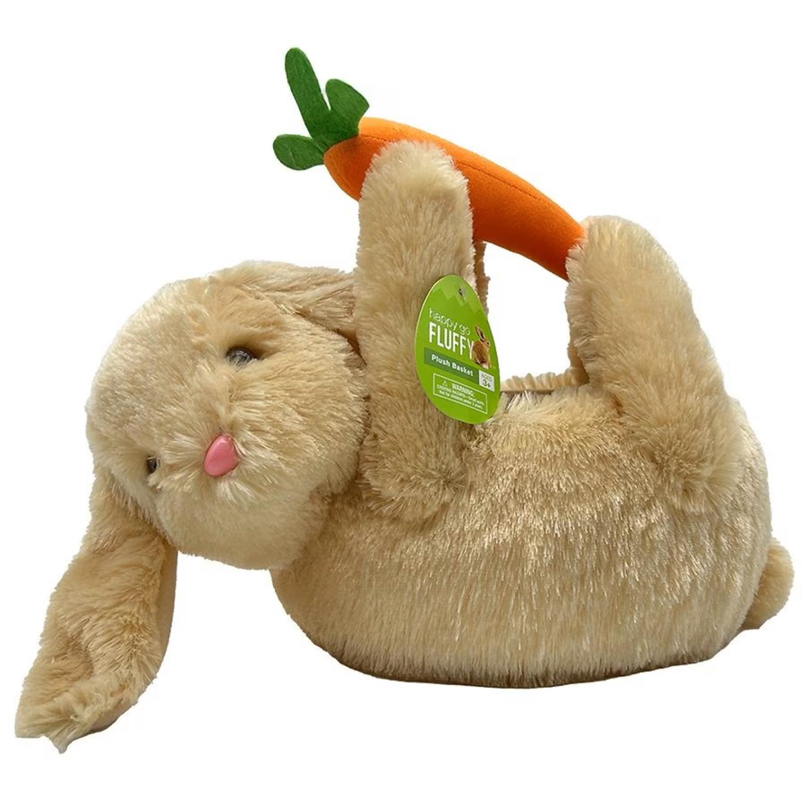 Plush bunny easter basket