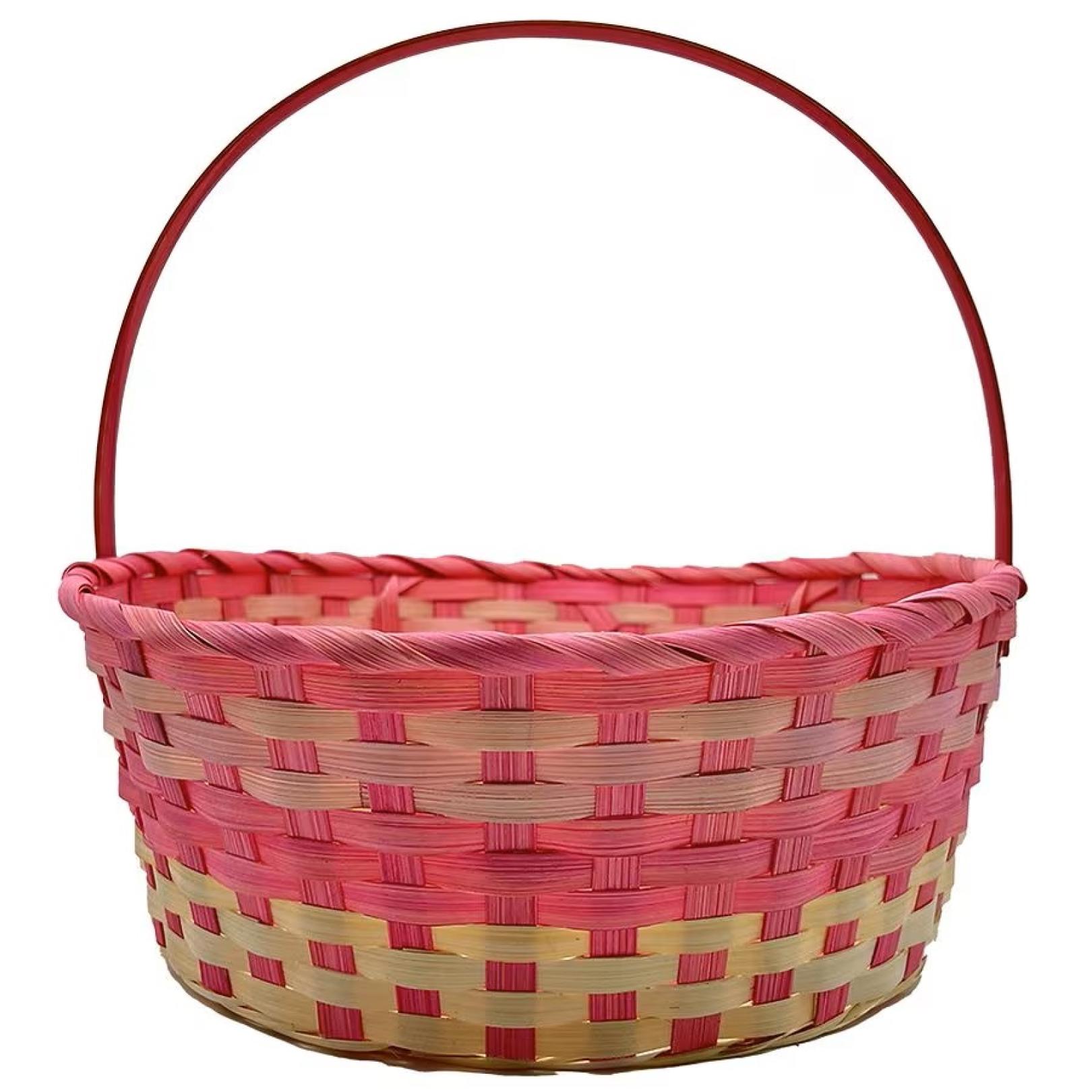 Pink bamboo Easter basket