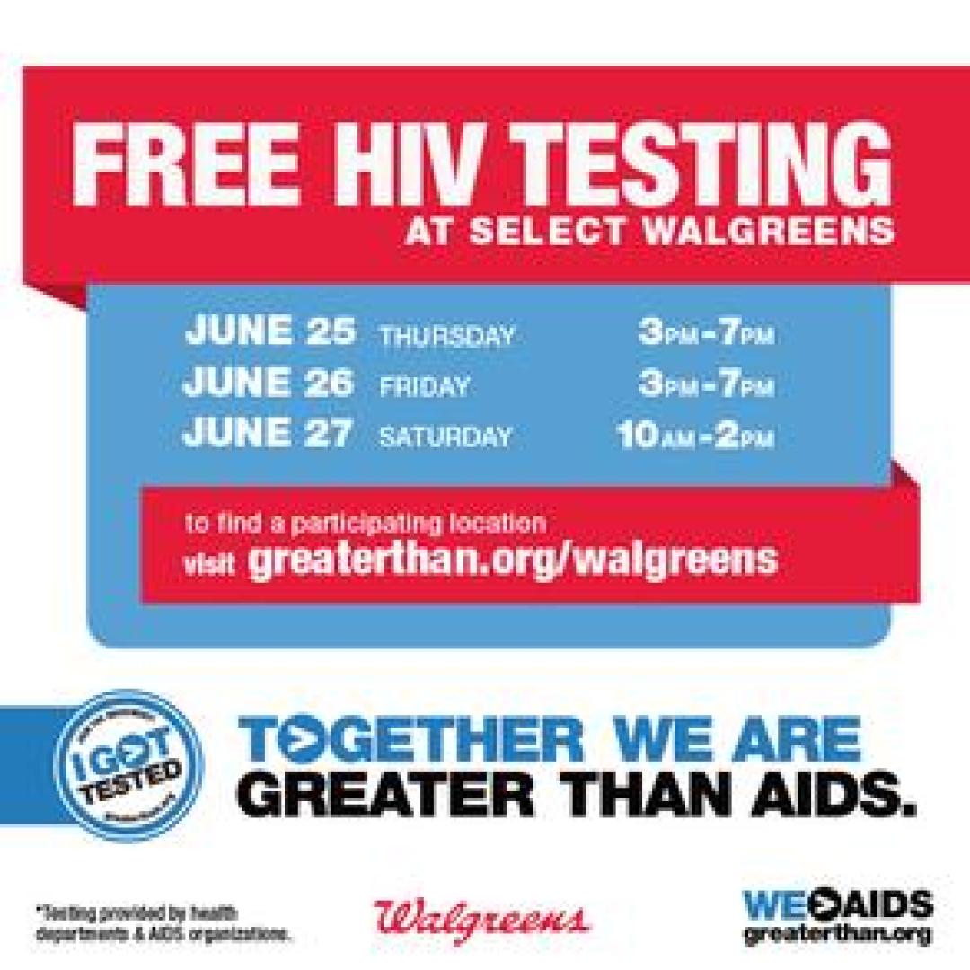 Walgreens and Greater Than AIDS Team with Health Departments and Local
