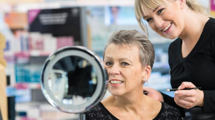 Cancer patient with Boots beauty advisor