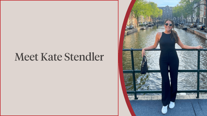 Kate Stendler standing on a bridge over a canal