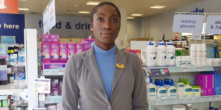 Dee in her Boots store