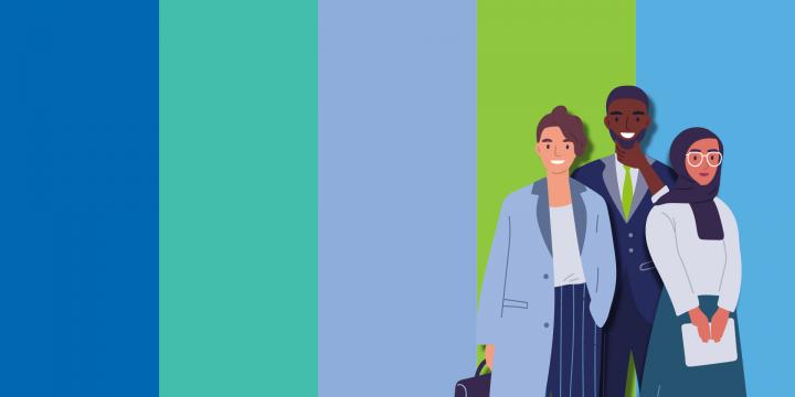 illustration of three people