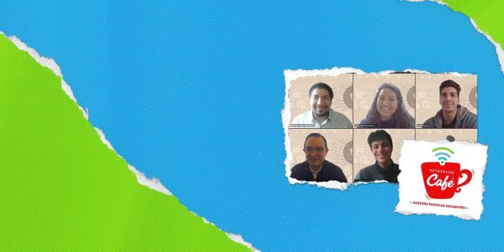 Screenshots from the virtual cafe