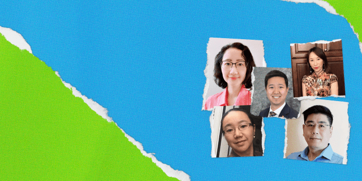 Asian team members collage