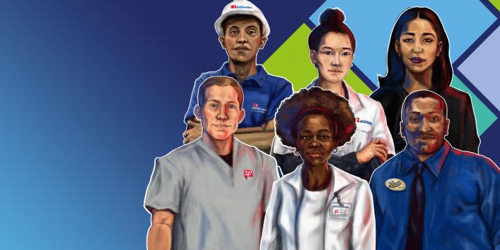 Illustration of WBA team members