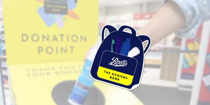 School rucksack with donated hygiene products