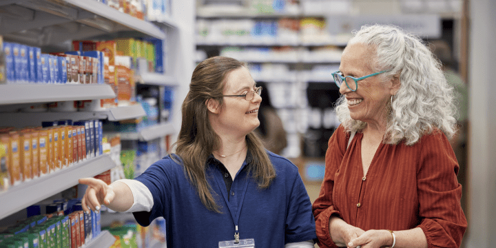 Employee helping a shopper