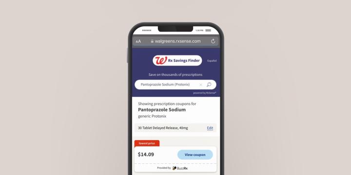 Rx Savings Finder on phone