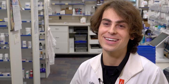 Pharmacy manager Colin Sirard at work. 