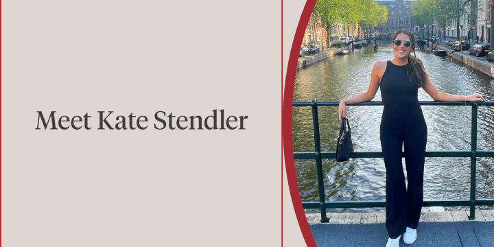 Kate Stendler standing on a bridge over a canal