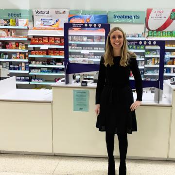 Amanda in a Boots Store smiling at the camera