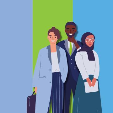 illustration of three people