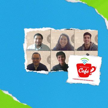 Screenshots from the virtual cafe