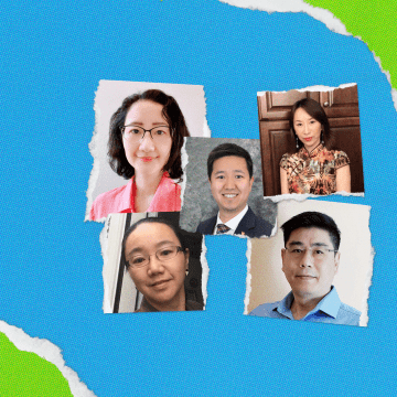 Asian team members collage