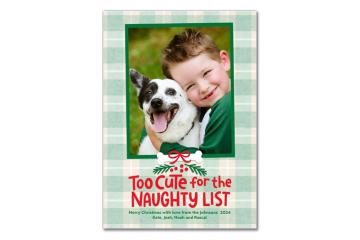 Dog and boy holiday card