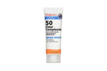 Walgreens brand 50 SPF clear complexion sunscreen